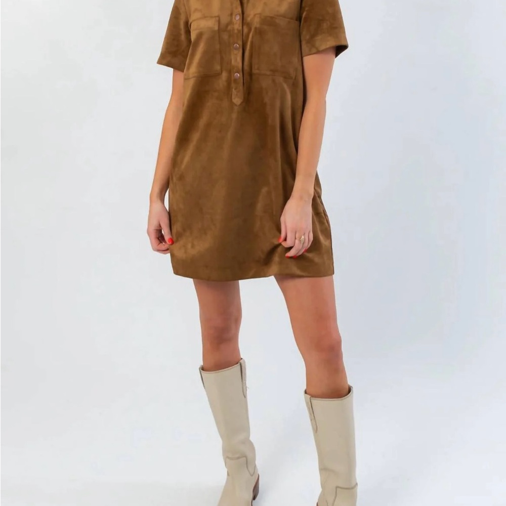 Z Supply Brown Suede Mini Dress